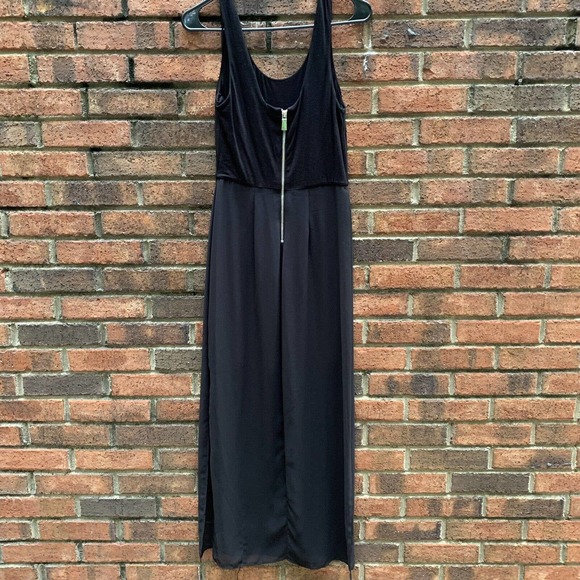 Vince Camuto Womens Black Tank Dress Mini with Long Chiffon Overlay Size XS - Picture 4 of 11